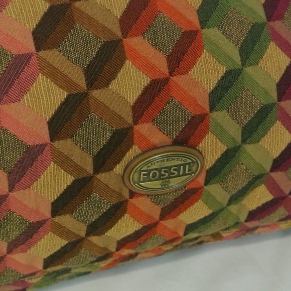 FOSSIL KEY-PER Fabric Leather Large FOLD OVER Bag - Picture 6 of 13